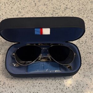 Tommy Hilfiger Black Aviator Sunglasses with Case